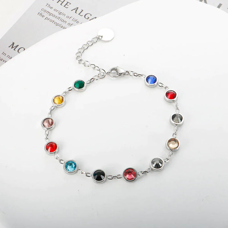 Rainbow Crystal Charm Bracelet | Elegant & Colourful Design-Gold-plated-State of Style