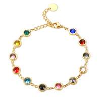 Rainbow Crystal Charm Bracelet | Elegant & Colourful Design-Gold-plated-State of Style