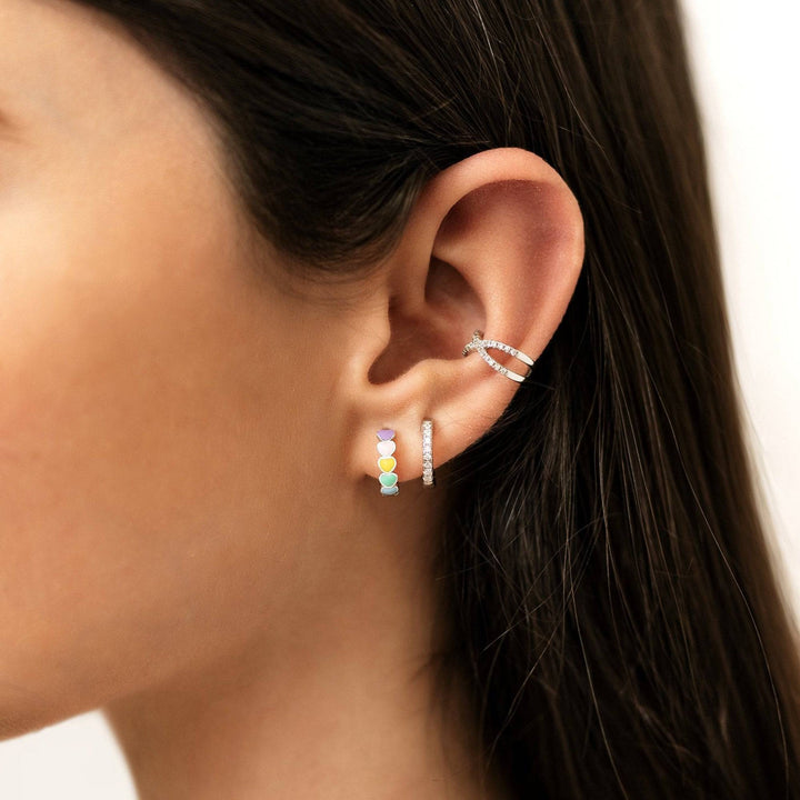 Rainbow Love Earrings - Celestina-Silver-State of Style