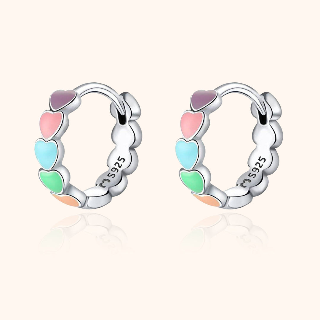 Rainbow Love Earrings - Celestina-Silver-State of Style