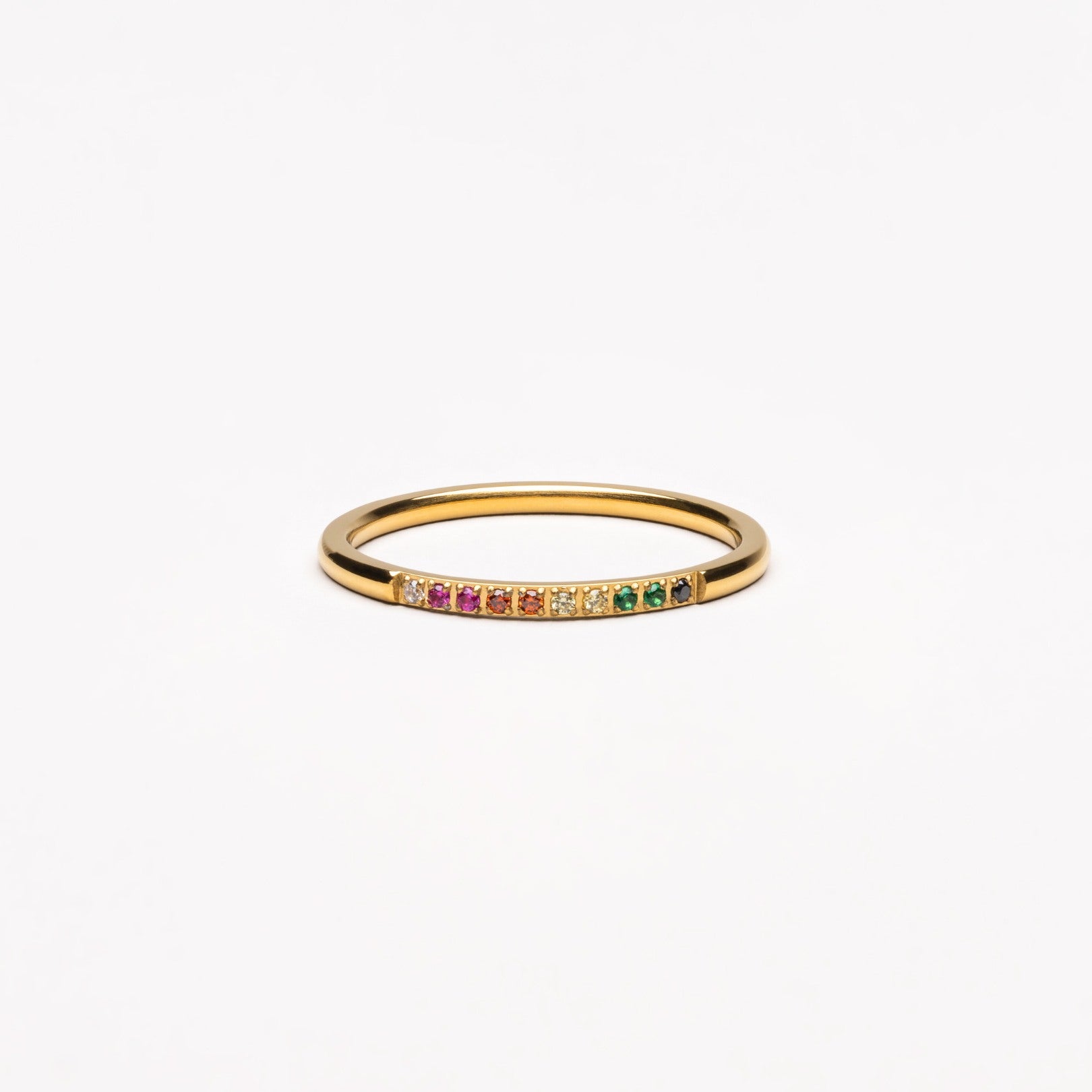 Golden Ring with Coloured Stones - Solene