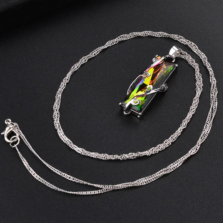 Rainbow Stone Tree of Life Pendant Necklace-State of Style