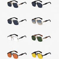 Randless oversized sunglasses with metal accents – Vexor-Gray Gold-State of Style