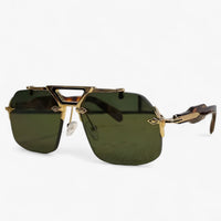 Randless oversized sunglasses with metal accents – Vexor-Green Leopard-State of Style