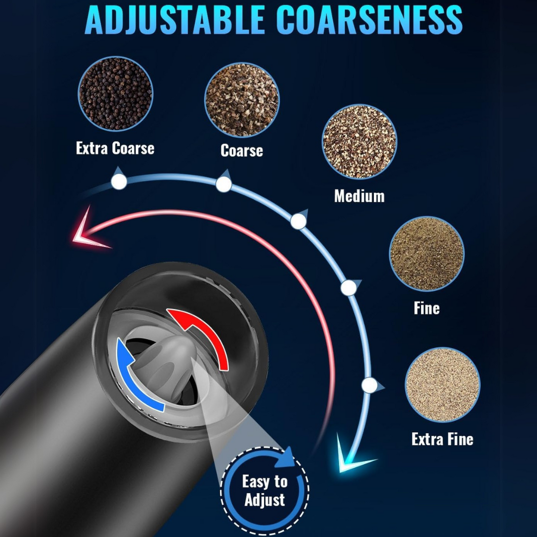 Rechargeable Electric Pepper and Salt Mill Set - GrindMaster Duo-Black-State of Style