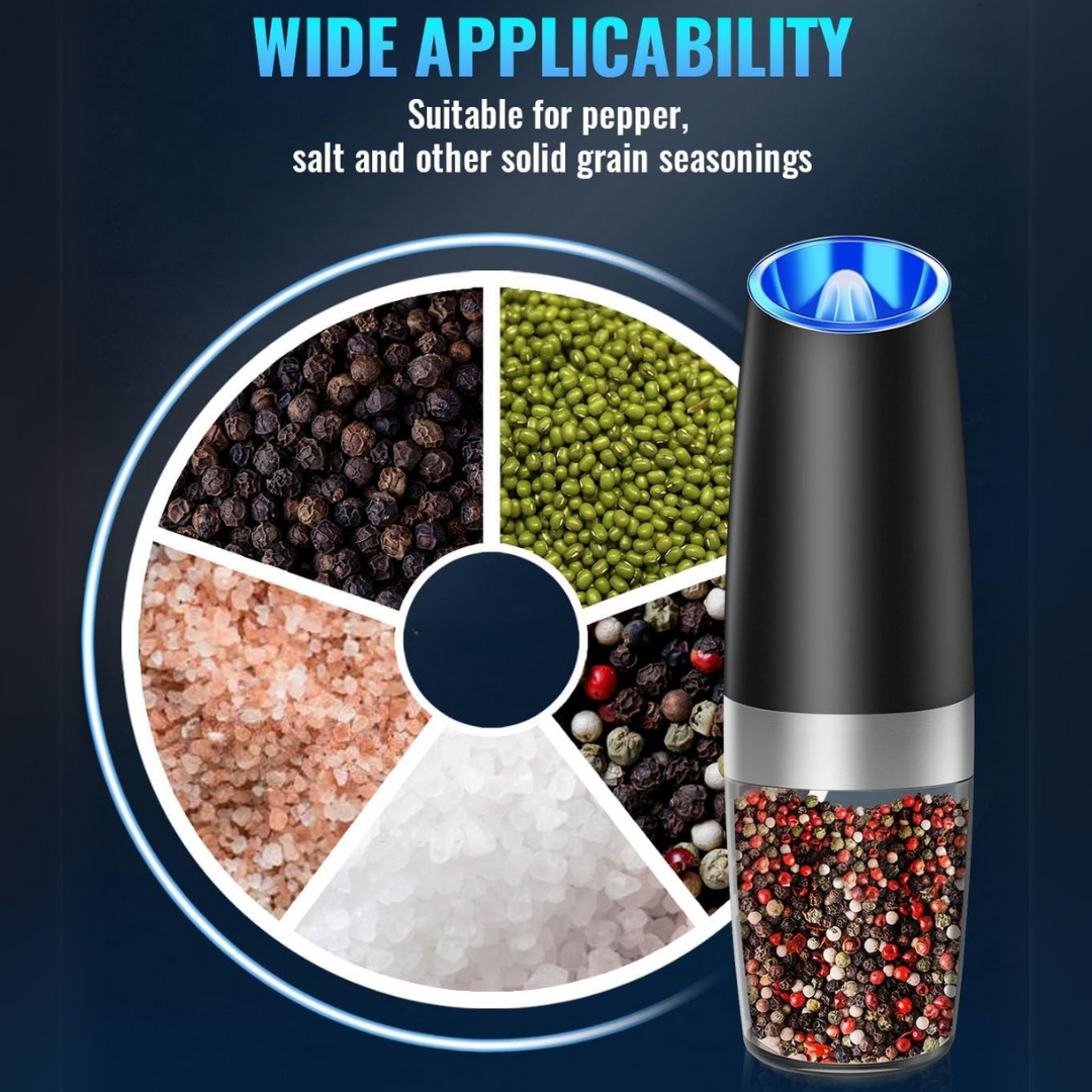 Rechargeable Electric Pepper and Salt Mill Set - GrindMaster Duo-Black-State of Style