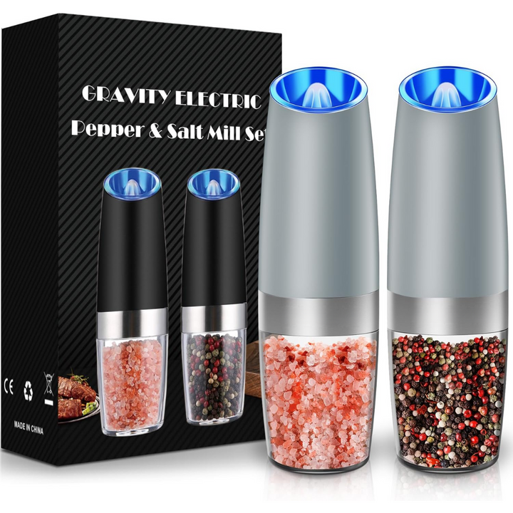 Rechargeable Electric Pepper and Salt Mill Set - GrindMaster Duo-Black-State of Style