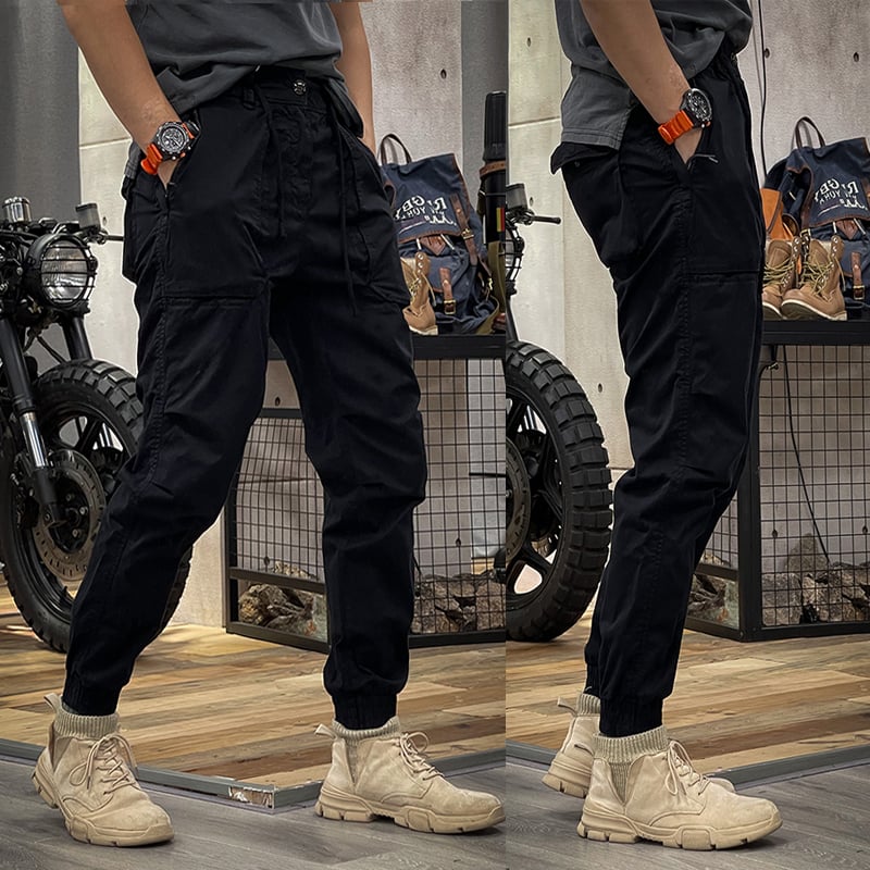Reckless Men's Cargo Trousers - Axel-Black-M-State of Style