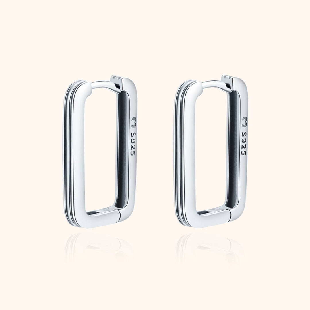 Rectangular Clip-On Earrings - Isabelle-Silver-State of Style