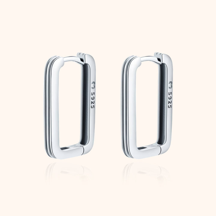 Rectangular Clip-On Earrings - Isabelle-Silver-State of Style