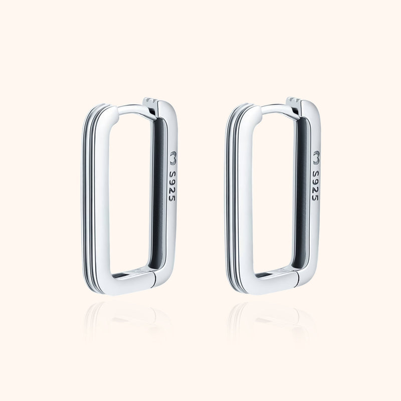 Rectangular Clip-On Earrings - Isabelle-Silver-State of Style