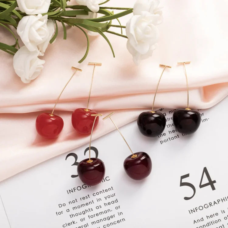 Red Cherry Earrings - Fleur-State of Style