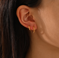 Refined Hoop Earrings - Sophia-Gold-8mm-State of Style