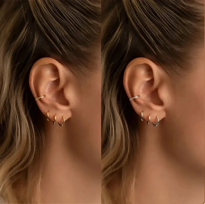 Refined Hoop Earrings - Sophia-Silver-8mm-State of Style