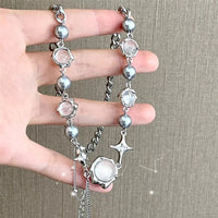 REFINED NECKLACE WITH STAR CRYSTAL CHAIN-State of Style