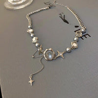 REFINED NECKLACE WITH STAR CRYSTAL CHAIN-State of Style