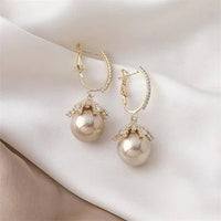 Refined Pearl Earrings – Elisette-White-State of Style