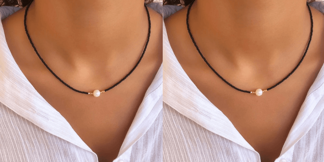 Refined Pearl Necklace (Buy 1 Get 1 Free) - Luxury Pearl-Black + Black (1+1 free)-State of Style