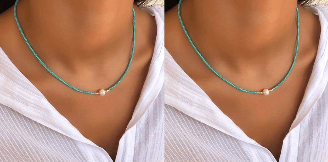 Refined Pearl Necklace (Buy 1 Get 1 Free) - Luxury Pearl-Turquoise + Turquoise (1+1 free)-State of Style