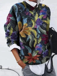 Refined Printed Sweater - Sienna-Purple-S-State of Style