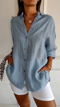 Refined Women's Shirt - Elena-Blue-S-State of Style