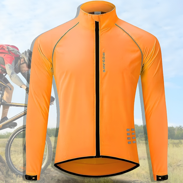 Reflective Cycling Jacket for Men - ReflectoRide-Orange-M-State of Style