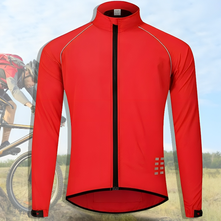 Reflective Cycling Jacket for Men - ReflectoRide-Red-M-State of Style