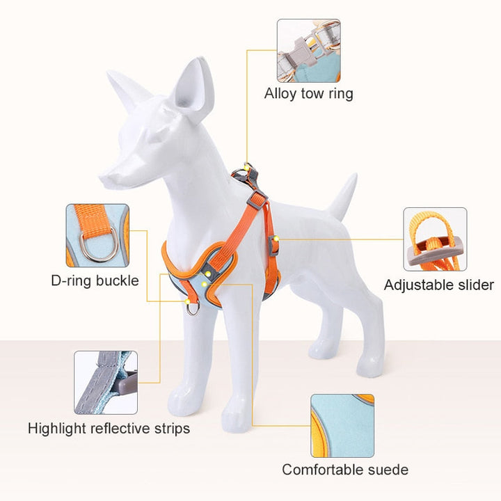 Reflective Puppy Harness - BrightPaw-Blue-S-State of Style
