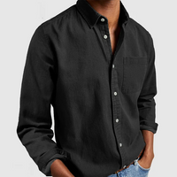 Relaxed men's casual shirt with a modern cut - Henrik-Black-S-State of Style