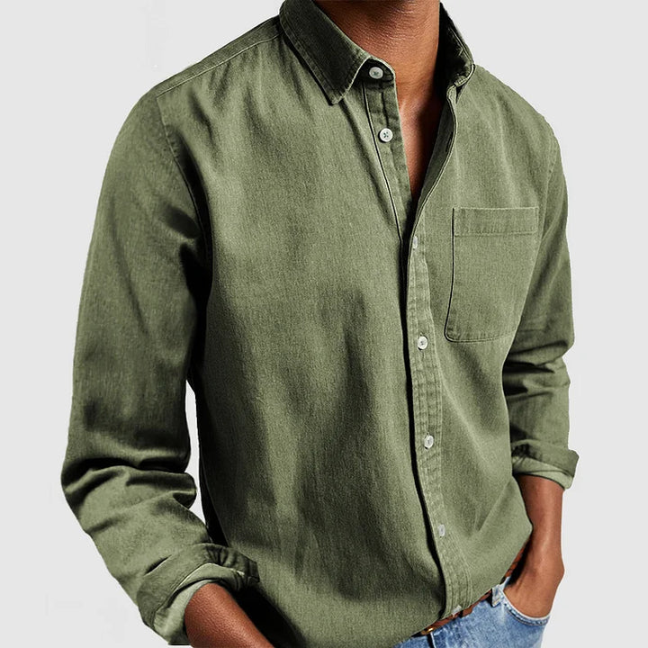 Relaxed men's casual shirt with a modern cut - Henrik-Green-S-State of Style