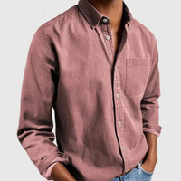 Relaxed men's casual shirt with a modern cut - Henrik-Pink-S-State of Style