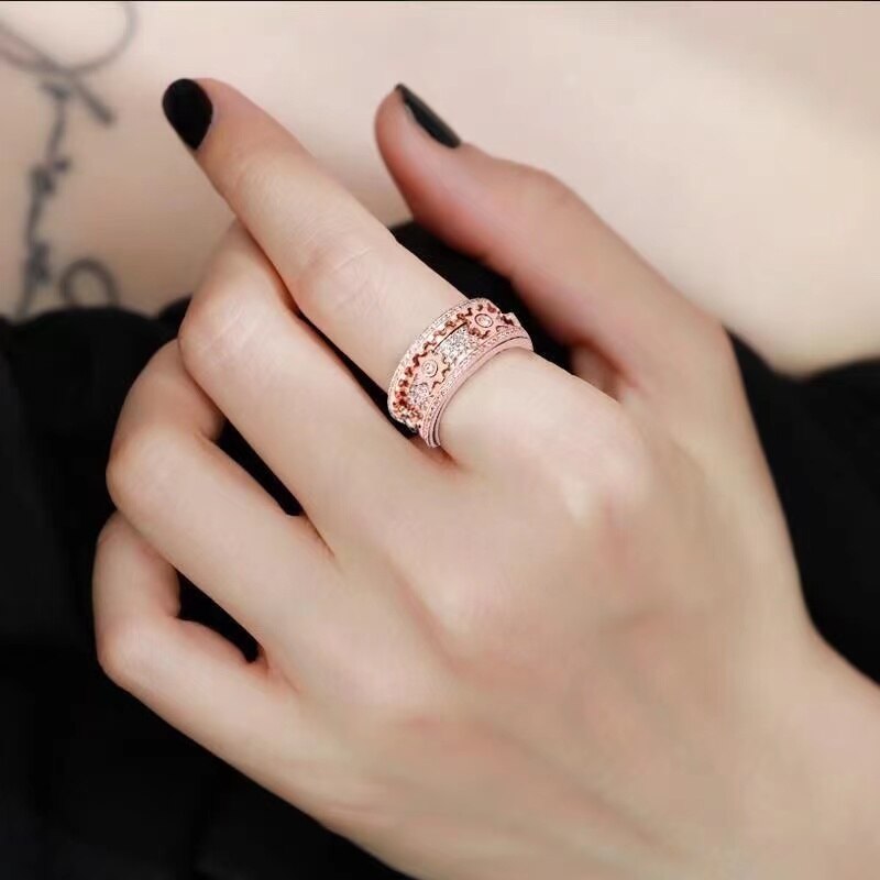 Relaxing Spinner Ring - Spinfinity-Rose Gold-17.4mm-State of Style
