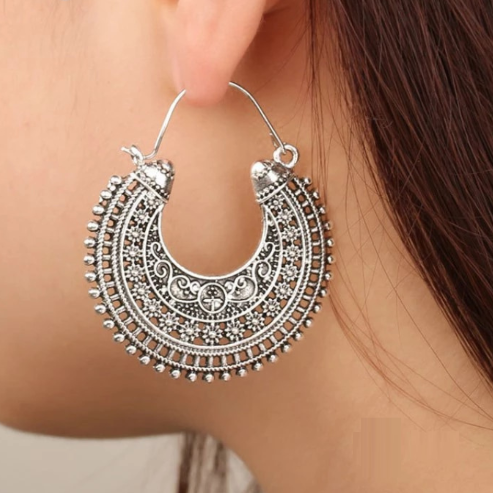 Delicate Tibetan Earrings | 925 Silver Jewellery