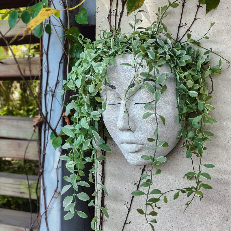 Resin Human Face Hanging Planter - FaceVibe-A-State of Style