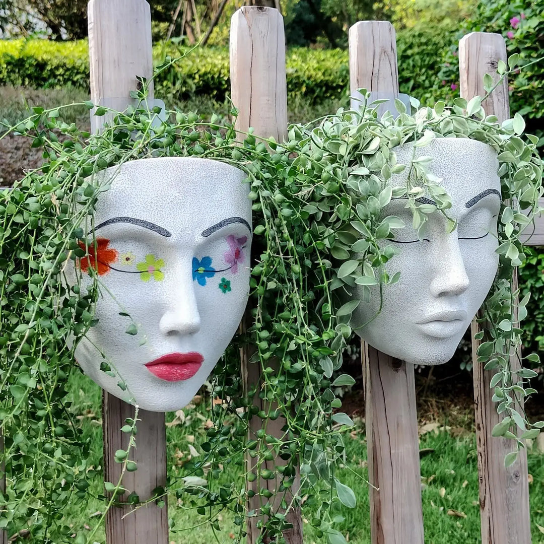 Resin Human Face Hanging Planter - FaceVibe-A-State of Style