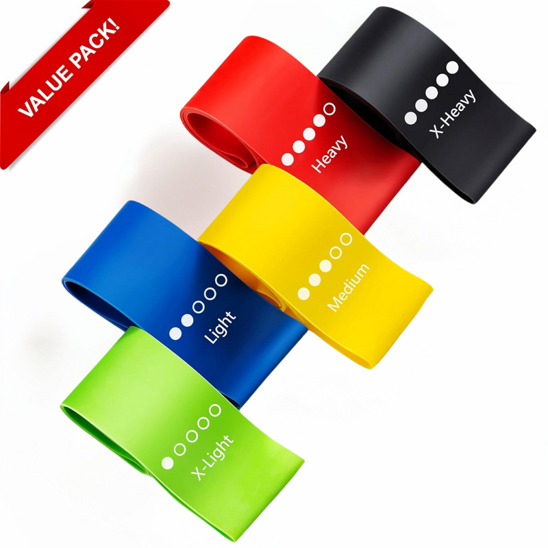 Resistance Bands Set – 5 Bands with Instructions and Storage Bag-Diverse Colours-State of Style