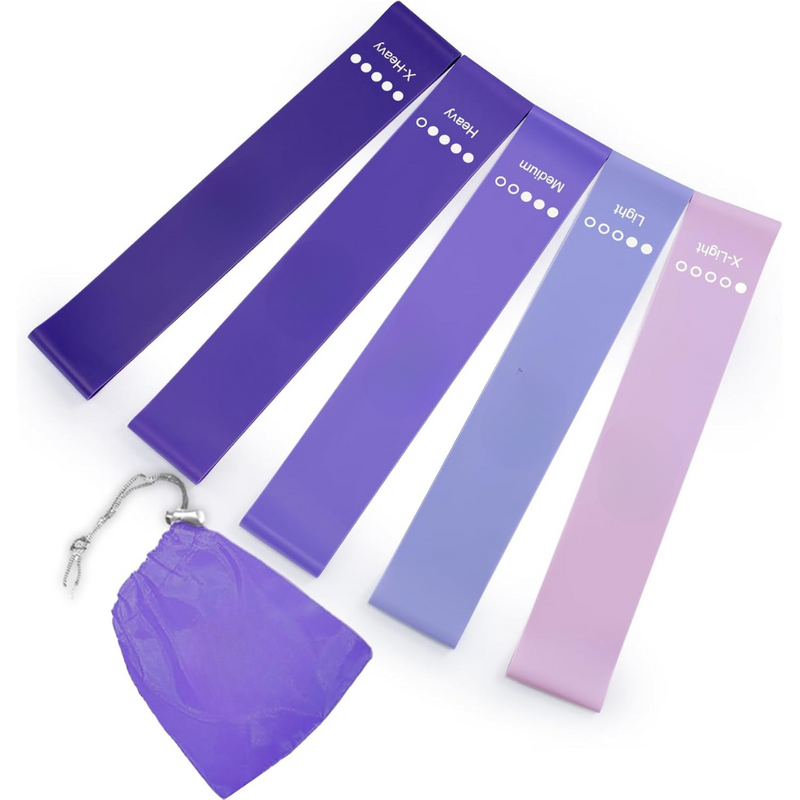 Resistance Bands Set – 5 Bands with Instructions and Storage Bag-Purple-State of Style