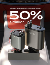 Retractable Car Charger 69W USB C-Black - USB Type C - 24 Volt-State of Style