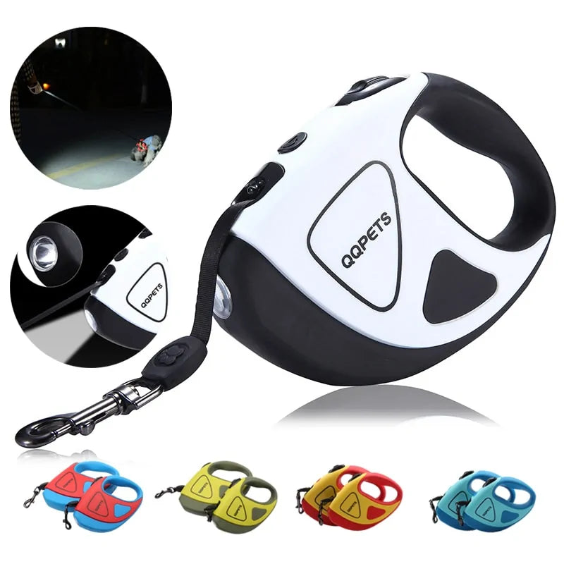 Retractable Dog Leash with LED Light - SafePaw-5M-White-State of Style