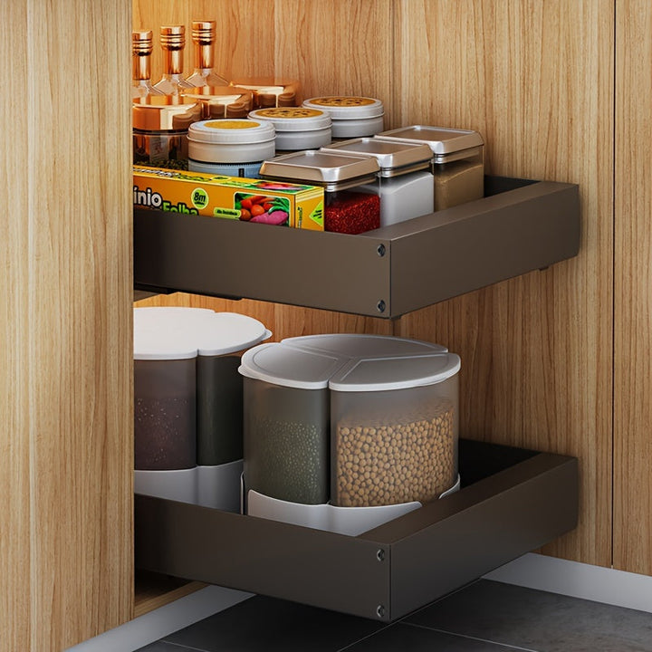 Retractable Kitchen Cabinet Organiser - Lina-25cm-Black-State of Style