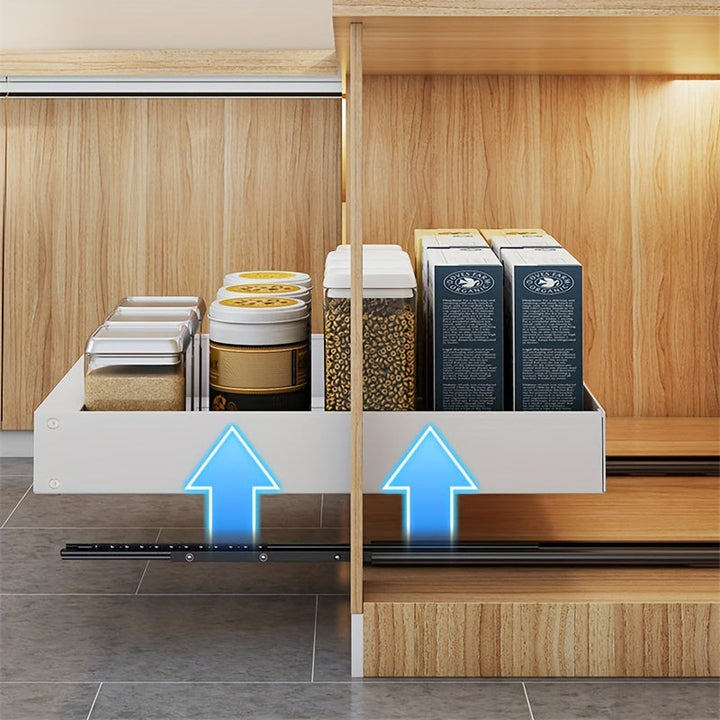 Retractable Kitchen Cabinet Organiser - Lina-25cm-Black-State of Style