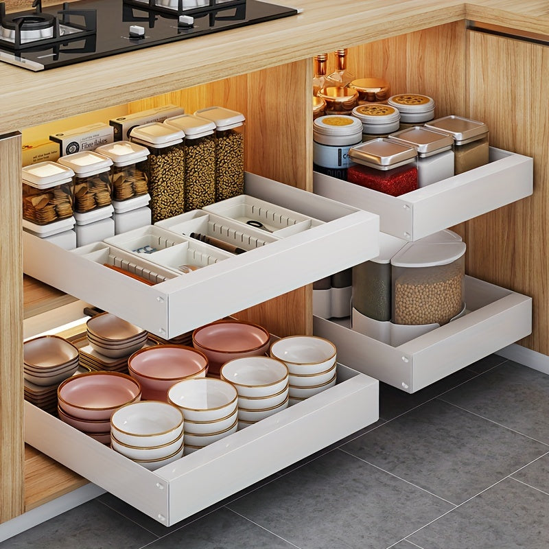 Retractable Kitchen Cabinet Organiser - Lina-25cm-Black-State of Style