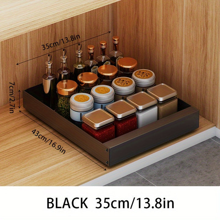 Retractable Kitchen Cabinet Organiser - Lina-35cm-Black-State of Style