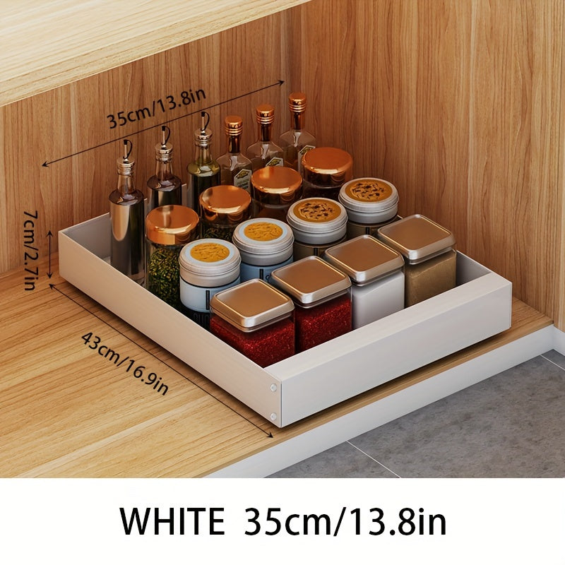 Retractable Kitchen Cabinet Organiser - Lina-35cm-White-State of Style