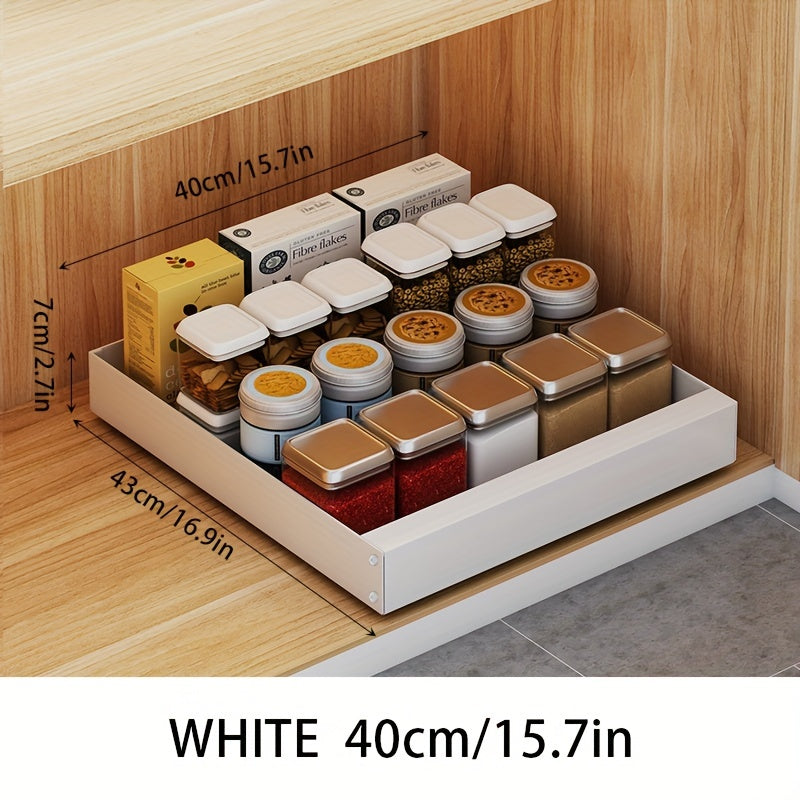 Retractable Kitchen Cabinet Organiser - Lina-40cm-White-State of Style
