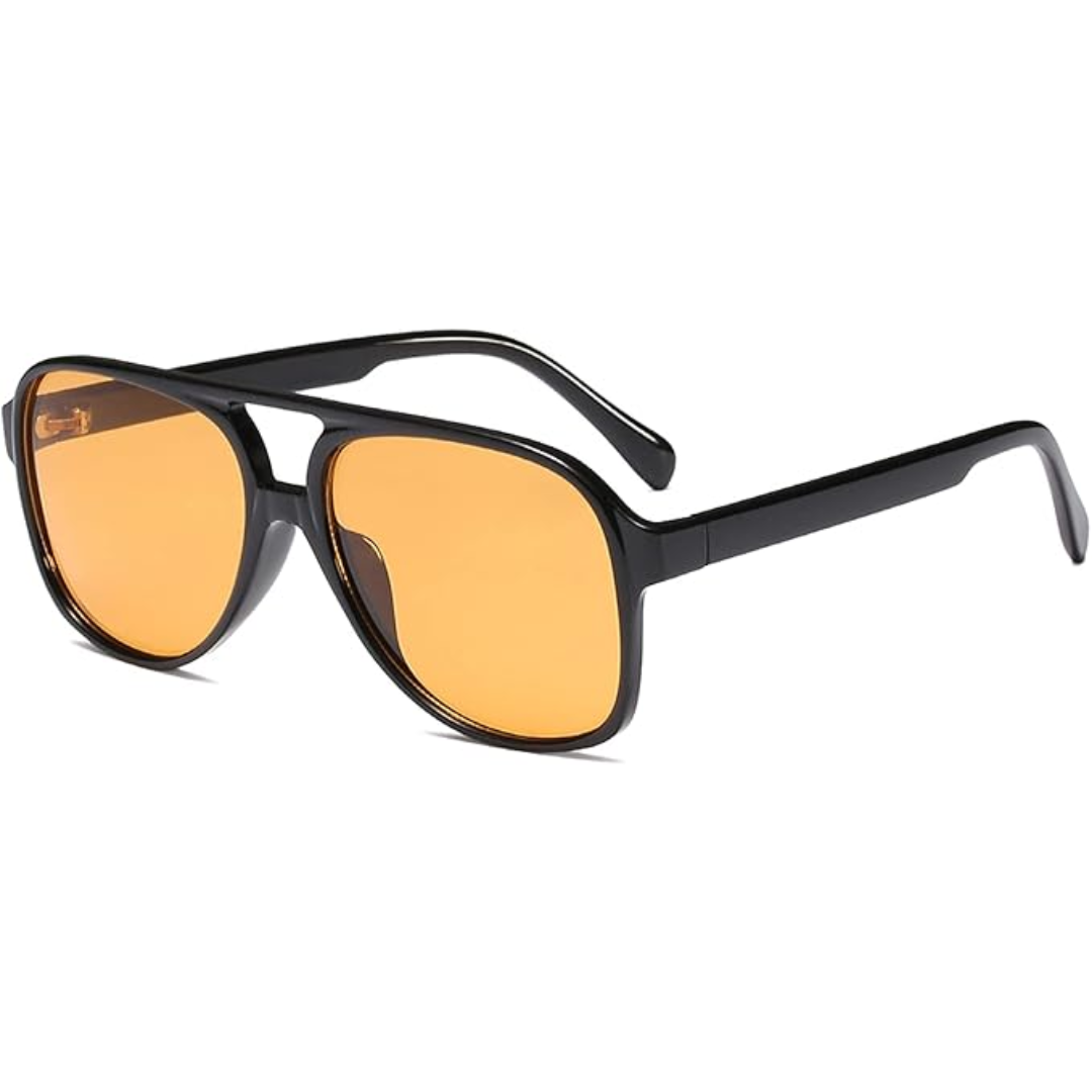 Retro Aviator Sunglasses - Indy-Black-Yellow-State of Style