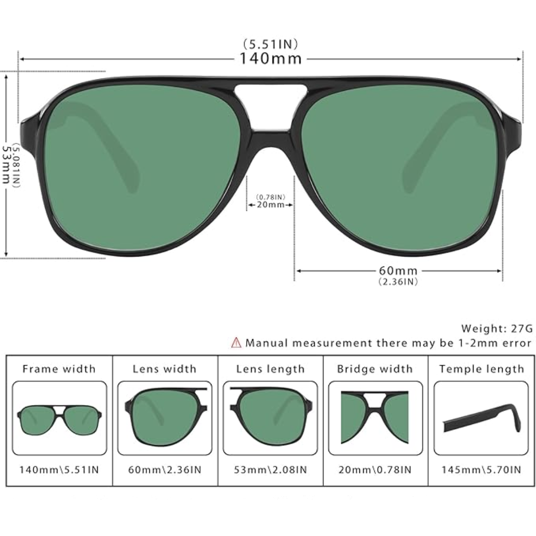 Retro Aviator Sunglasses - Indy-Black-Yellow-State of Style