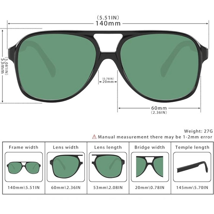 Retro Aviator Sunglasses - Indy-Black-Yellow-State of Style