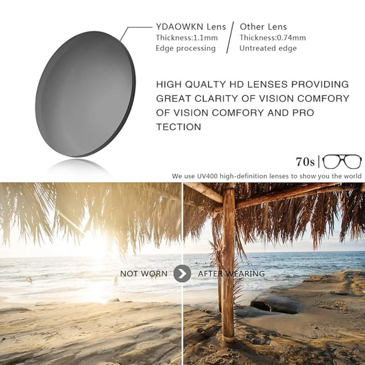 Retro Aviator Sunglasses - Indy-Black-Yellow-State of Style