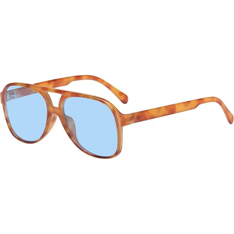Retro Aviator Sunglasses - Indy-Orange Leopard-State of Style